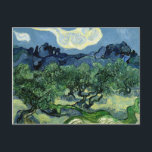 Vincent van Gogh's Olive Trees (1889) Postcard<br><div class="desc">A classic artwork that has passed into the public domain and makes wonderful gifts and other products. One of my favourite van Gogh paintings, "Olive Trees with the Alpilles in the Background" is from his series of painting known as the "Cypresses" and includes the swirling features of the sky most...</div>