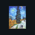 Vincent van Gogh's Road with Cypress and Star Canvas Print<br><div class="desc">Vincent van Gogh's Road with Cypress and Star Canvas Print 
Vincent van Gogh's Road with Cypress and Star (1890)</div>