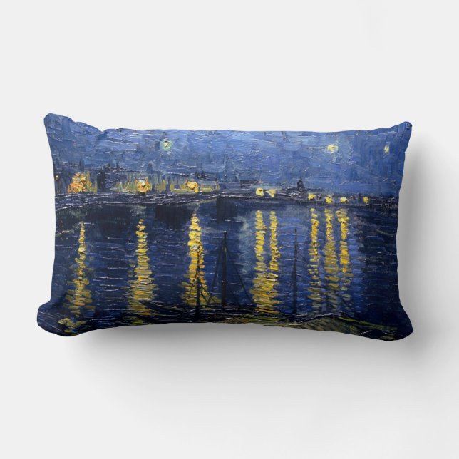 Vincent van Gogh's Starry Night Over the Rhone Lumbar Cushion (Front)