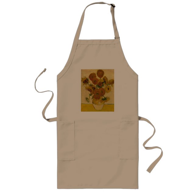Vincent van Gogh's Sunflowers, 1878 Long Apron (Front)