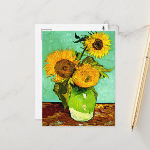 Vincent van Gogh's Sunflowers (3). Postcard