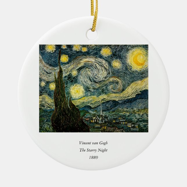 Vincent van Gogh's The Starry Night (1889) Ceramic Tree Decoration (Front)