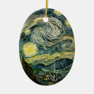 Vincent van Gogh's The Starry Night (1889) Ceramic Tree Decoration