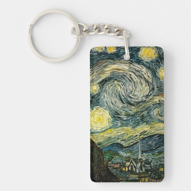 Vincent van Gogh's The Starry Night (1889) Key Ring (Front)