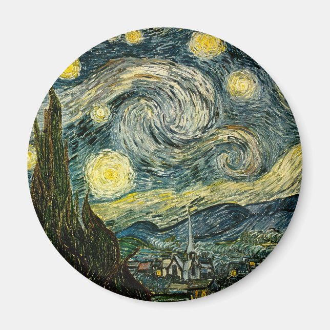 Vincent van Gogh's The Starry Night (1889) Magnet (Front)