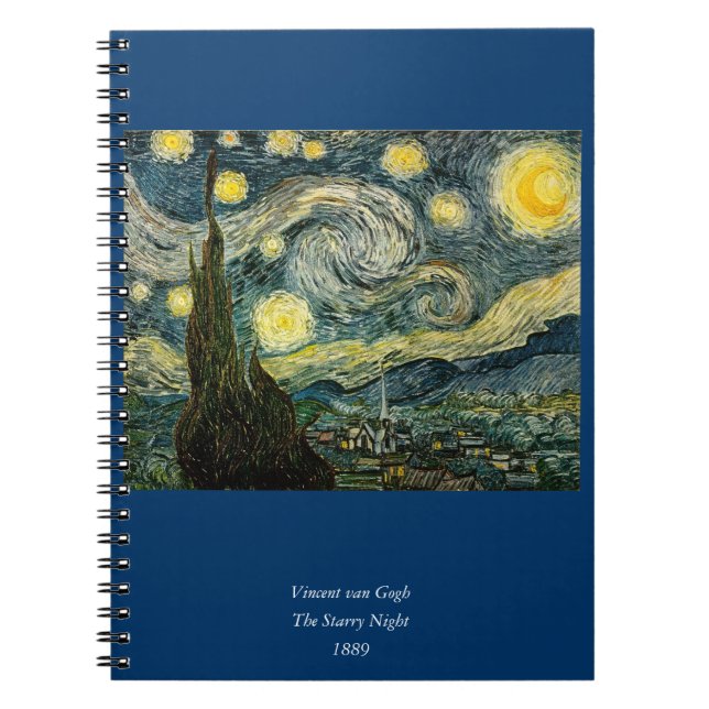 Vincent van Gogh's The Starry Night (1889) Spiral Notebook (Front)