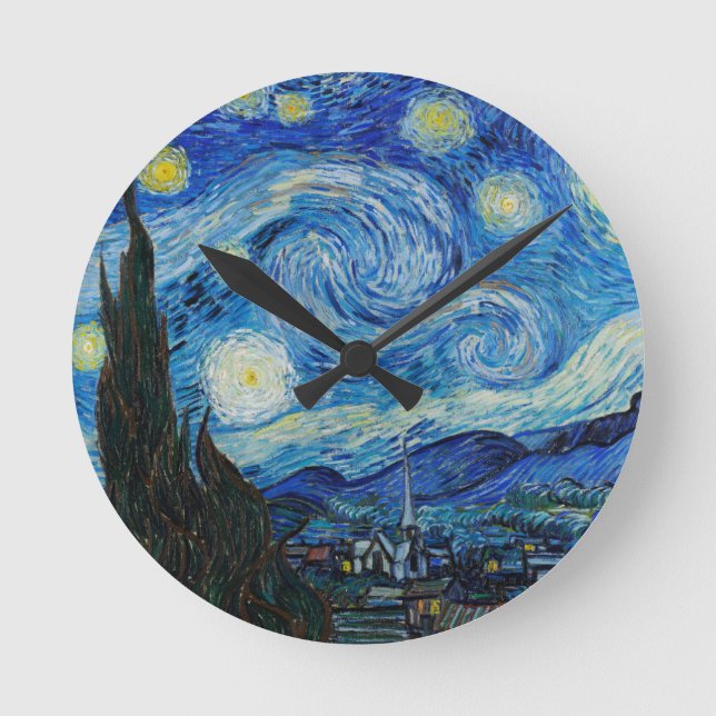 Vincent Van Gogh's The Starry Night Round Clock (Front)