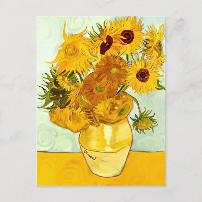 Vincent Van Gogh's Yellow Sunflower Painting 1888 Postcard (Front)