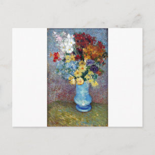 Vincent Willem van Gogh - Flowers in a blue vase Postcard
