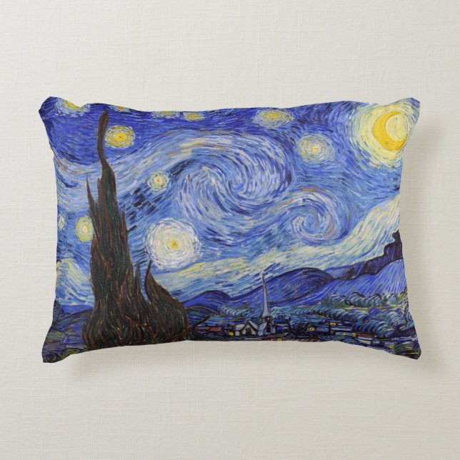 Vincent Willem van Gogh , "Starry Night" Decorative Cushion (Front)