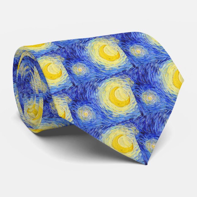 Vincent Willem van Gogh , "Starry Night" Tie (Rolled)