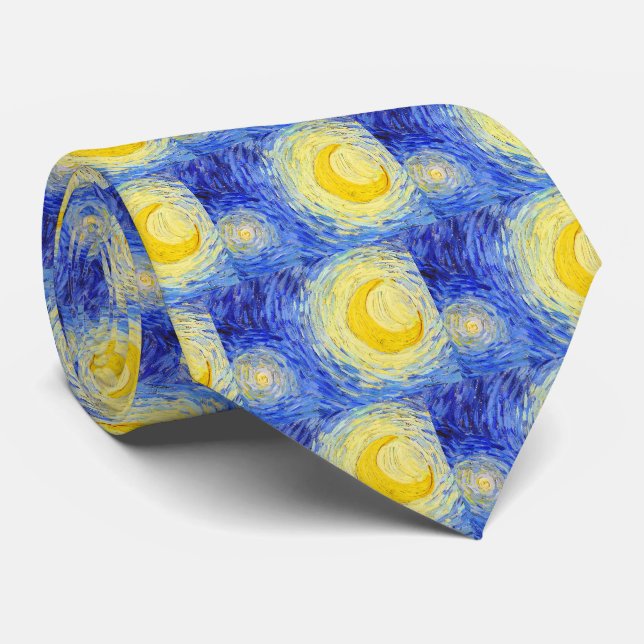 Vincent Willem van Gogh , “ Starry Night ” Tie (Rolled)