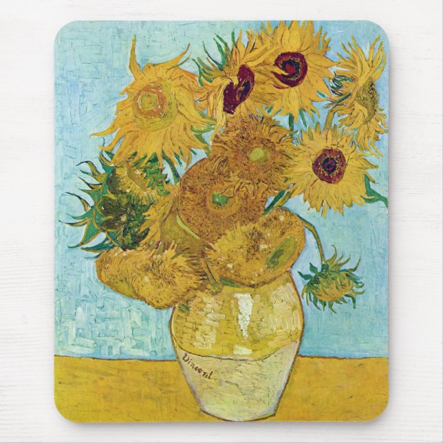 Vincent Willem van Gogh, sunflower Mouse Pad (Front)