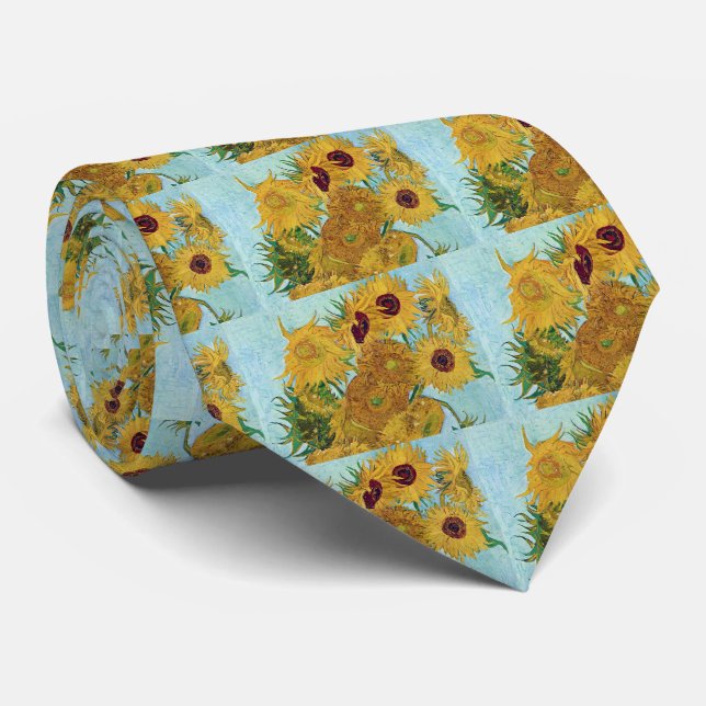 Vincent Willem van Gogh , "Sunflowers" Tie (Rolled)