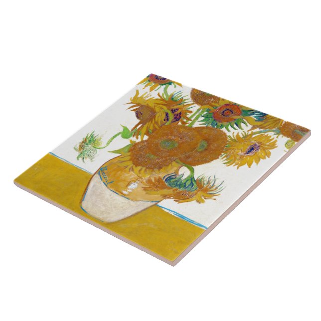 Vincent Willem van Gogh , "Sunflowers" Tile (Side)