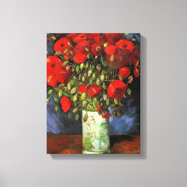 Vincent Willem van Gogh - Vase with Red Poppies Canvas Print (Front)