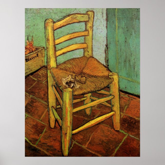 Vincent's Chair with His Pipe by Vincent van Gogh Poster (Front)