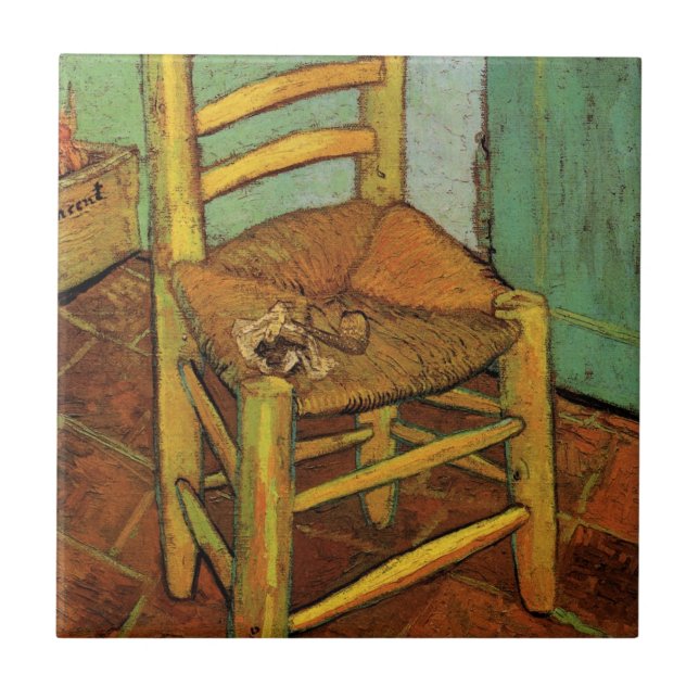 Vincent's Chair with His Pipe by Vincent van Gogh Tile (Front)