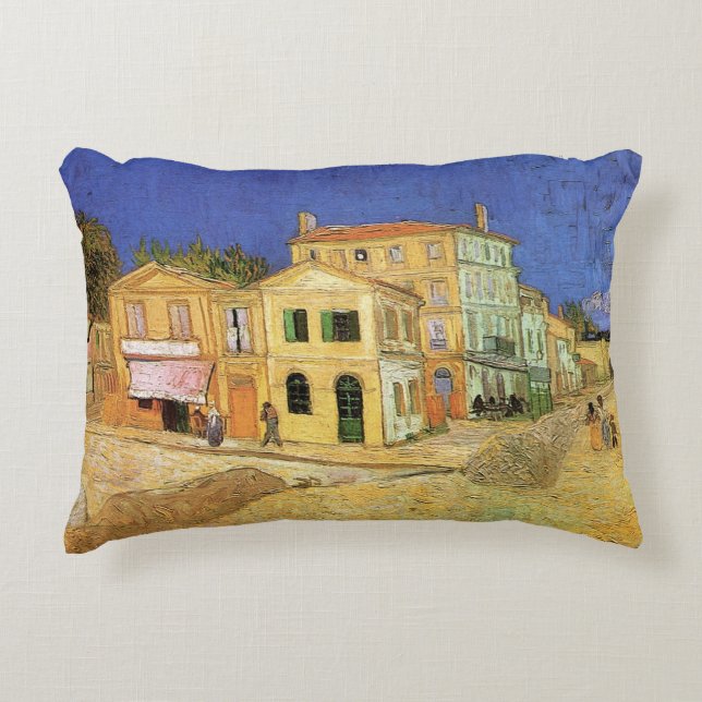 Vincent's House in Arles by Vincent van Gogh Decorative Cushion (Front)