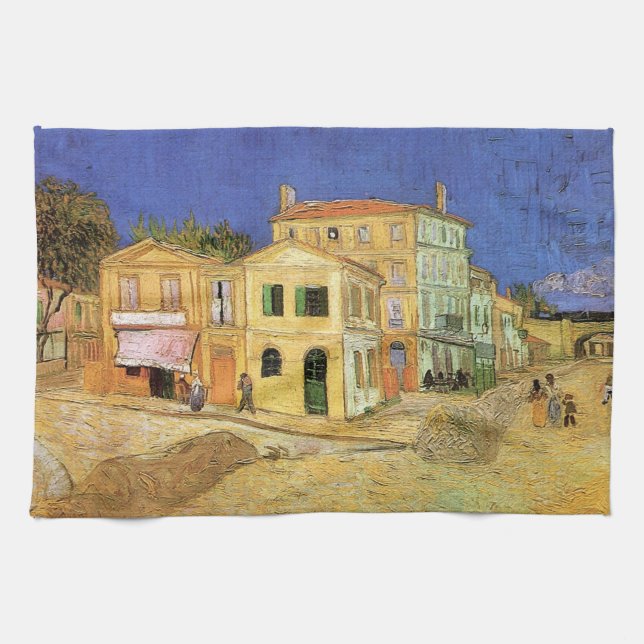 Vincent's House in Arles by Vincent van Gogh Tea Towel (Horizontal)