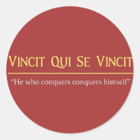 Vincit Qui Se Vincit Latin Phrase Stickers