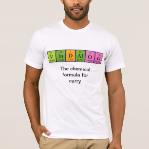 Vindaloo periodic table word shirt