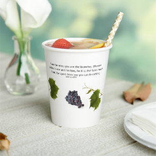 Vine and Branches Scripture Paper Cups