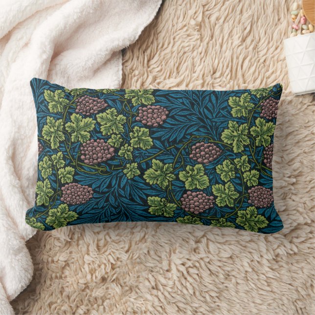 VINE AND GRAPES PATTERN LUMBAR CUSHION (Blanket)