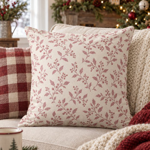 Vine & Berry Christmas Pattern Cranberry ID1337 Cushion