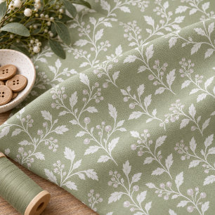 Vine & Berry Christmas Sage Ivory ID1337 Fabric