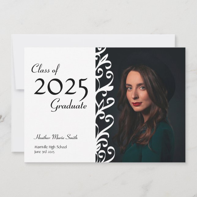 Vine Border Photo Graduation Announcement (Front)