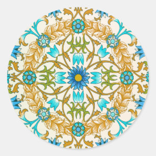 Vine by William Morris, Vintage Textile Art Classic Round Sticker