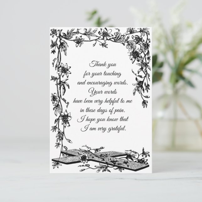 Vine Frame Thank You Card (Standing Front)