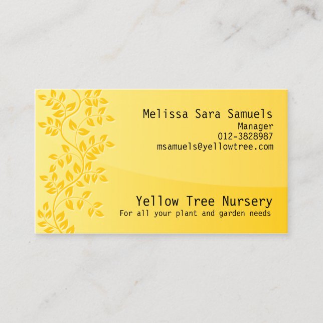Vine Leave Nature Business Card (Front)