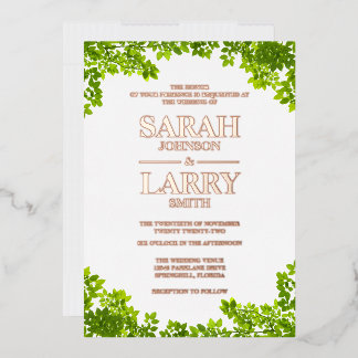 Vine Leaves and Elegant Gold Traditional Wedding