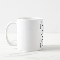 Vine Monogram Coffee Mug, Split Letter Monogram B