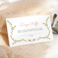 Vine & Pink Floral Baby Shower Diaper Raffle