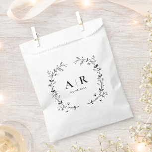 Vine Scroll Wedding Treat Sack, Cookie or Goody Favour Bags