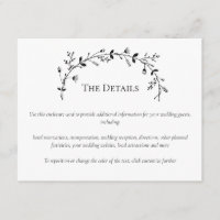 Vine Scroll Wedding Website, RSVP, the Details