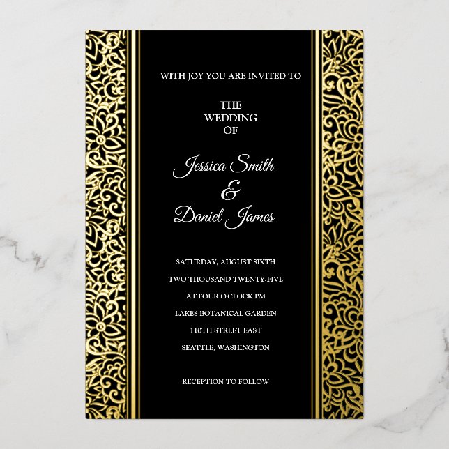 Vine Wedding  Foil Invitation (Front)