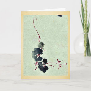 Vine with blossoms Ukiyo-e. Card
