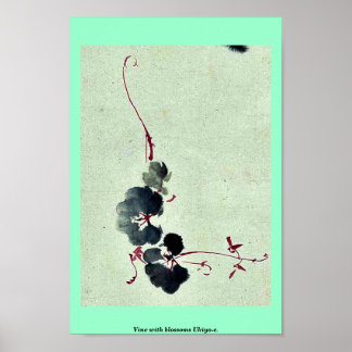 Vine with blossoms Ukiyo-e. Poster