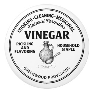 Vinegar Label Vintage Typography Ceramic Knob