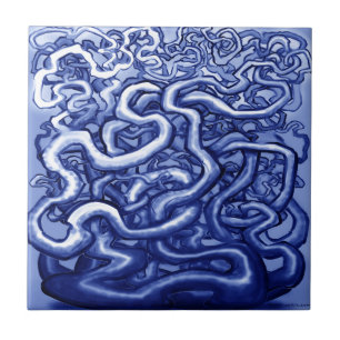 Vines Blue Tile