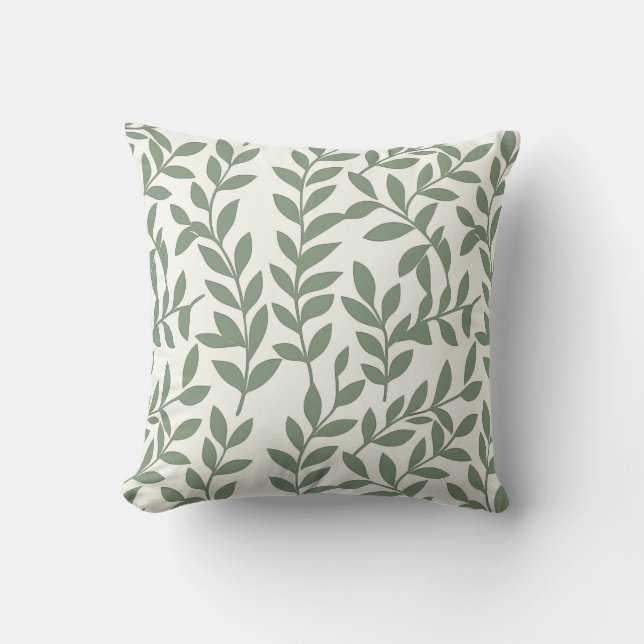 Vines Cotton Throw Pillow (Front)