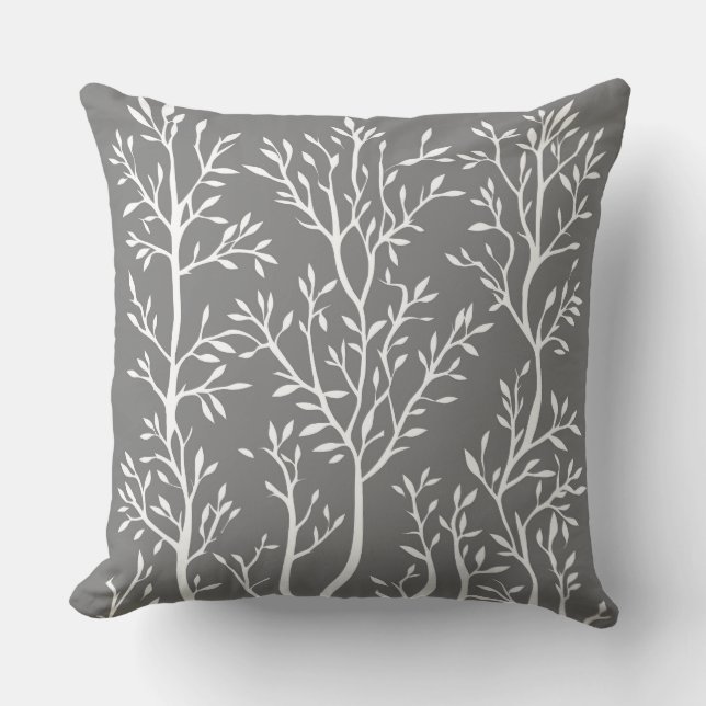 Vines Cotton Throw Pillow (Front)