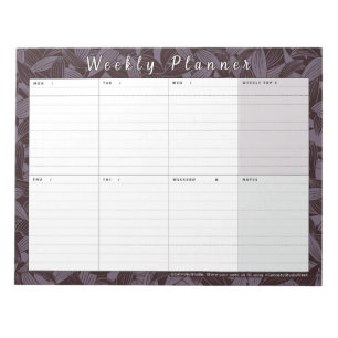 Vines Mystery Weekly Planner   Week At A Glance Notepad
