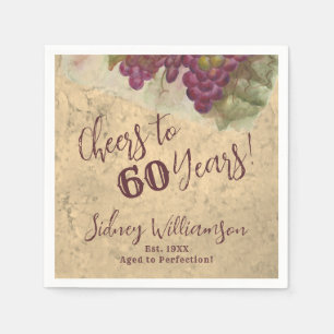 Vineyard 60th Birthday Cheers to 60 Wine Party Napkin