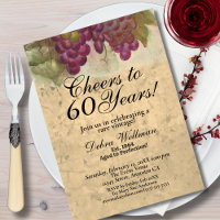 Vineyard 60th Birthday Wine Themed Elegant