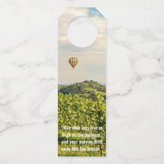 Vineyard and Hot Air Balloons Wine Bottle Tag